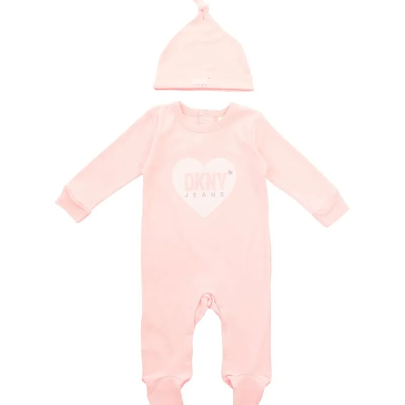 Online Baby Piger sovepose med knyttet hue sæt Pink Sæt|Træningsdragter Og Sæt