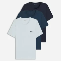 Sale BOSS Herre Tre Pak T-Shirts Blå/​Blå/​Blå T-Shirts, Poloer Og Skjorter·T-Shirts Og Undertrøjer|T-Shirts, Poloer Og Skjorter·Multipakker
