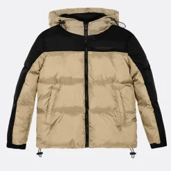 Clearance Børne Hætte Jakke Khaki / Sort Jakker Og Frakker|Jakker Og Frakker