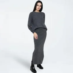 New Dame Asla Sweater 0201 Castlerock Dame Trøjer Og Cardigans·Trøjer