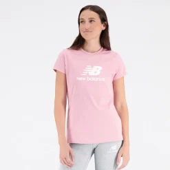 Sale Dame Basis Stacked Logo T-shirt Hazy Rose Dame Træning|Overdele