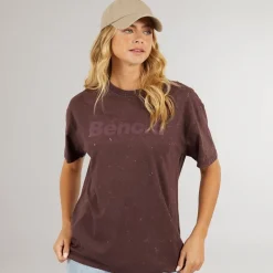 Clearance Dame Berlanne T-shirt Vasket Mauve Vin Dame Overdele·T-Shirts|Overdele·Overdele