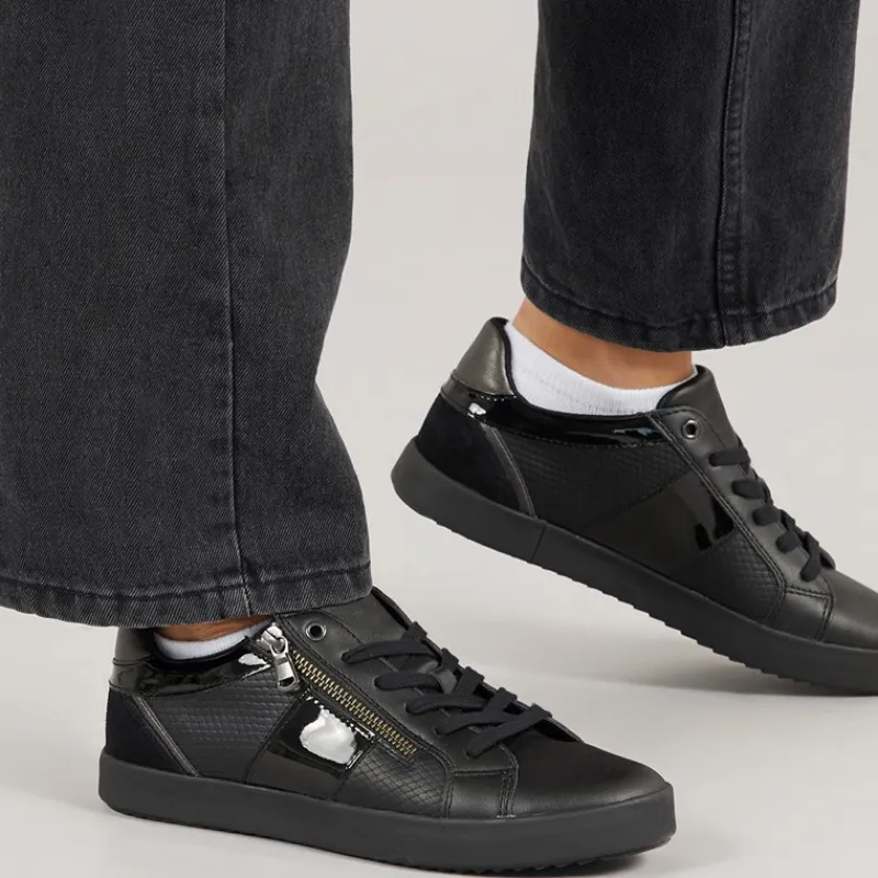 Clearance Dame Blomie Zip Sneakers Sort Dame Sneakers|Sneakers