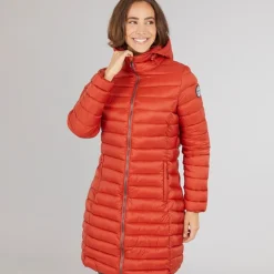 Best Dame Briarlea Polstret Hætte Mellemlang Frakke Burnt Orange Dame Udendørs|Jakker Og Frakker·Jakker Og Frakker
