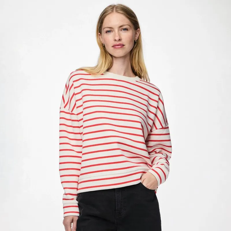 Best Dame Chili Striped Sweatshirts beige Dame Hættetrøjer Og Sweatshirts·Sweatshirts