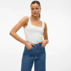 Clearance Dame Chloe Firkantet Hals Top Sne Hvid Dame Overdele·Overdele