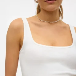 Clearance Dame Chloe Firkantet Hals Top Sne Hvid Dame Overdele·Overdele