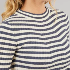 Clearance Dame Crista O Hals Strikket Sweater Ombre Blue Dame Trøjer Og Cardigans·Trøjer|Overdele·Overdele