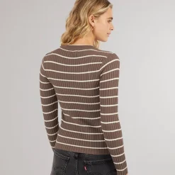 Hot Dame Crista O Hals Strikket Sweater Morel Dame Trøjer Og Cardigans·Trøjer|Overdele·Overdele