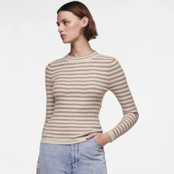 Sale Dame Crista O Hals Strikket Sweater Fossil Dame Trøjer Og Cardigans·Trøjer