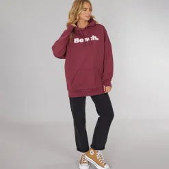 New Dame Dayla Oversized Hættetrøje Burgundy Dame Hættetrøjer Og Sweatshirts·Hættetrøjer