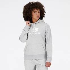 Clearance Dame Essentials Stacked Logo French Terry Hættetrøje Athletic Grå Dame Træning|Overdele