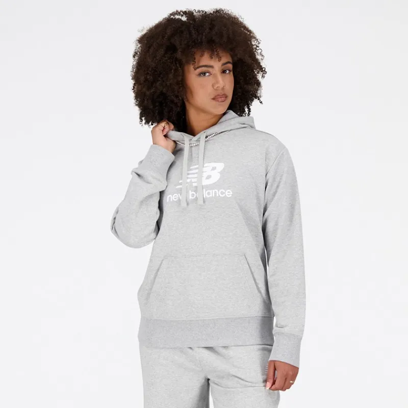Clearance Dame Essentials Stacked Logo French Terry Hættetrøje Athletic Grå Dame Træning|Overdele