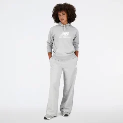 Clearance Dame Essentials Stacked Logo French Terry Hættetrøje Athletic Grå Dame Træning|Overdele