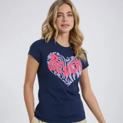 Hot Dame Eulalie T-shirt Blå Dame Overdele·T-Shirts|Overdele·Overdele
