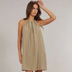Clearance Dame Evalina Halterneck Mini Kjole Sølv Mink Dame Kjoler Og Nederdele·Kjoler