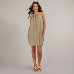 Clearance Dame Evalina Halterneck Mini Kjole Sølv Mink Dame Kjoler Og Nederdele·Kjoler