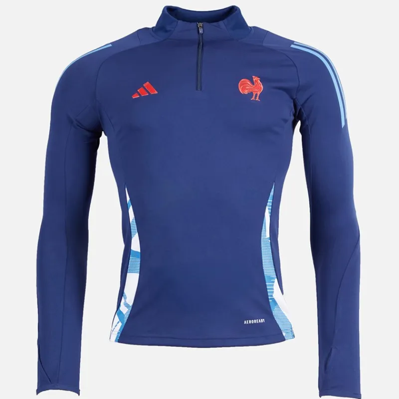 Sale Dame FFR Frankrig Rugby Trænings Top Dark Blue Dame Træning|Overdele