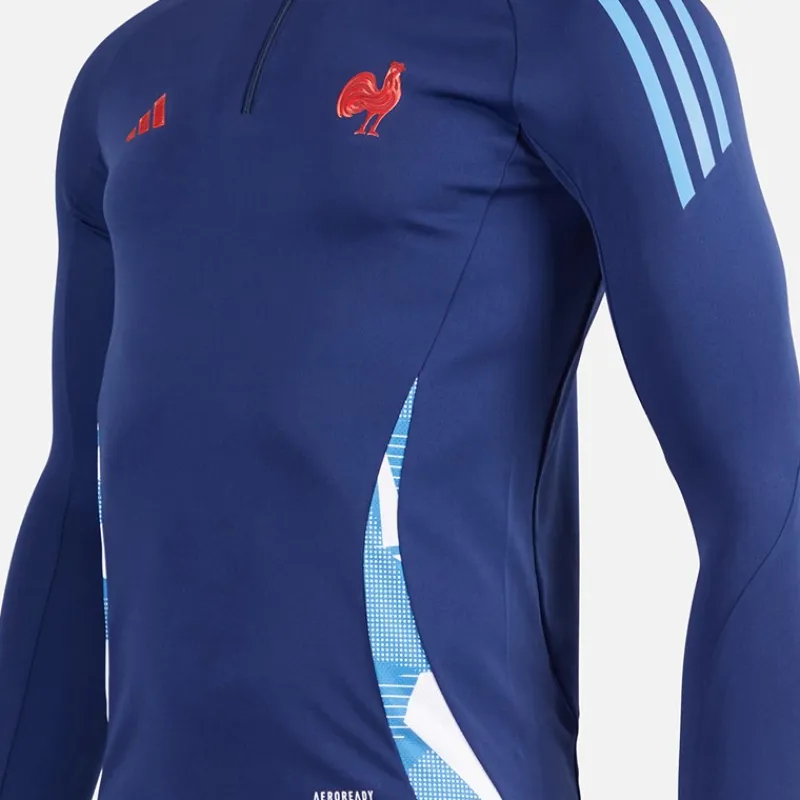 Sale Dame FFR Frankrig Rugby Trænings Top Dark Blue Dame Træning|Overdele