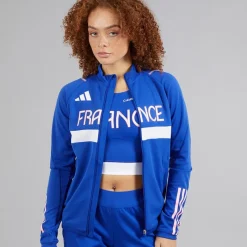 Clearance Dame FFR Frankrig Track Jakke Semi Lucid Blue Dame Træning|Overdele