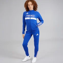 Clearance Dame FFR Frankrig Track Jakke Semi Lucid Blue Dame Træning|Overdele