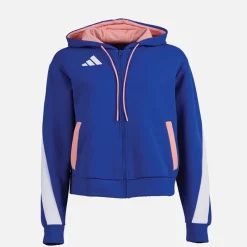 Clearance Dame FFR Team Frankrig Hættetrøje Semi Lucid Blue Dame Træning|Overdele