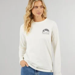 Clearance Dame Fife Langærmet T-shirt Ecru Dame Overdele·T-Shirts|Overdele·Overdele