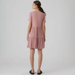 Hot Dame Filli Calia Kortærmet Mini Kjole Nostalgi Rose Dame Kjoler Og Nederdele·Kjoler
