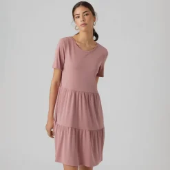 Hot Dame Filli Calia Kortærmet Mini Kjole Nostalgi Rose Dame Kjoler Og Nederdele·Kjoler