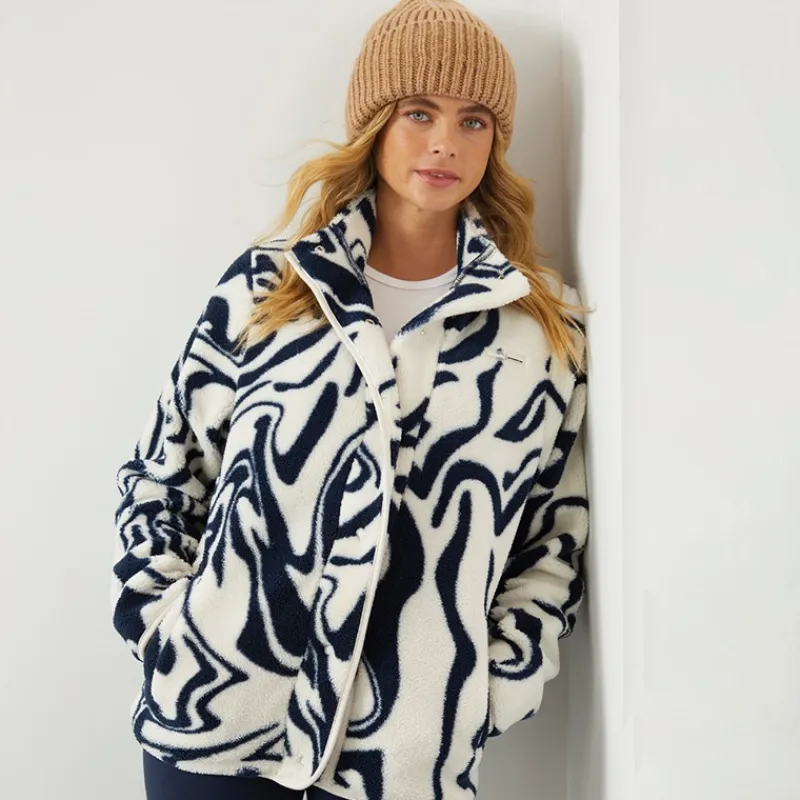Dame Gorla Borg Fleece Vinter /Navy Hvirvel Dame Jakker Og Frakker·Fleecetøj|Hættetrøjer Og Sweatshirts·Fleecetøj