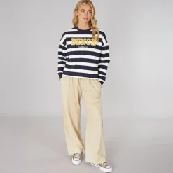 New Dame Jaye Sweatshirt Navy Vinter Hvid Dame Hættetrøjer Og Sweatshirts·Sweatshirts