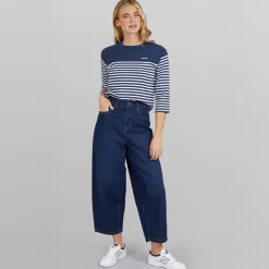 Outlet Dame Jeans med Tøndeformet Ben Dark Blue Dame Jeans, Bukser Og Leggings·Jeans