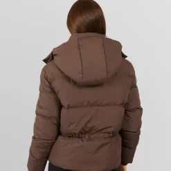 Hot Dame justerbar talje puffer kaffe Dame Jakker Og Frakker·Jakker Og Frakker