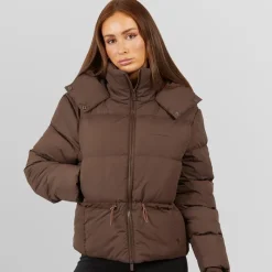 Hot Dame justerbar talje puffer kaffe Dame Jakker Og Frakker·Jakker Og Frakker