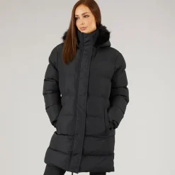 Online Dame Lang Lang Faux Fur Parka med Hætte Dame Jakker Og Frakker·Jakker Og Frakker