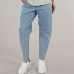 Hot Dame Lisbon Høj Talje Mom Jeans Lyseblå Denim Dame Jeans, Bukser Og Leggings·Jeans