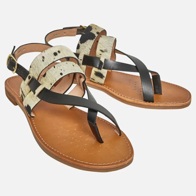 Best Dame Maddalusia Flade Sandaler Sort / Hvid Dame Klip-Klapper Og Sandaler|Klip-Klapper Og Sandaler
