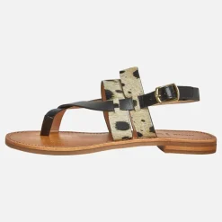 Best Dame Maddalusia Flade Sandaler Sort /​ Hvid Dame Klip-Klapper Og Sandaler|Klip-Klapper Og Sandaler