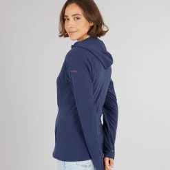 Dame Marathon Fuld Zip Hætte Fleece Jakke Navy /​ Pink Dame Udendørs|Hættetrøjer Og Sweatshirts·Hættetrøjer