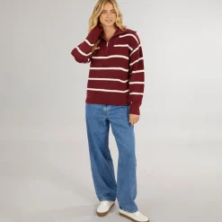 Clearance Dame Margita Jumper Burgundy Dame Trøjer Og Cardigans·Trøjer