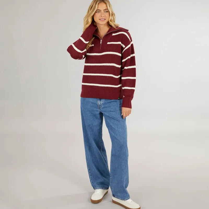 Clearance Dame Margita Jumper Burgundy Dame Trøjer Og Cardigans·Trøjer