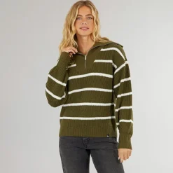 Discount Dame Margita Jumper Mørk Oliven Dame Trøjer Og Cardigans·Trøjer