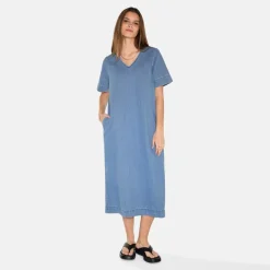 Clearance Dame Morgen Kjole 1002 Medium Blue Dame Kjoler Og Nederdele·Kjoler