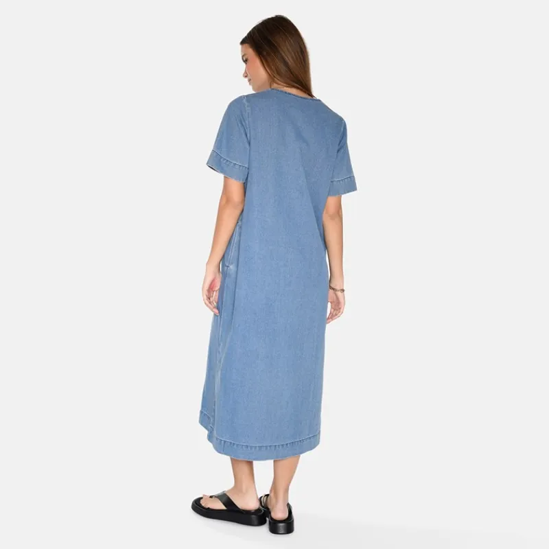 Clearance Dame Morgen Kjole 1002 Medium Blue Dame Kjoler Og Nederdele·Kjoler