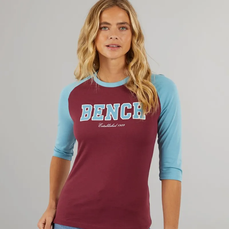 Clearance Dame Morr 3 / 4 Ærme T - shirt Cordovan / Arctic Blå Dame Overdele·T-Shirts|Overdele·Overdele