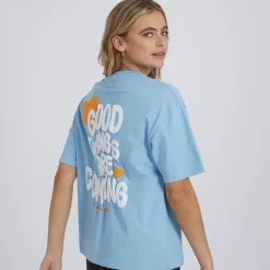 New Dame Nanala T-shirt Lyseblå Dame Overdele·T-Shirts|Overdele·Overdele