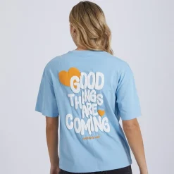 New Dame Nanala T-shirt Lyseblå Dame Overdele·T-Shirts|Overdele·Overdele