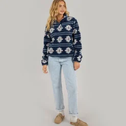 Outlet Dame Navo Borg Fleece Navy Dame Jakker Og Frakker·Fleecetøj|Hættetrøjer Og Sweatshirts·Fleecetøj