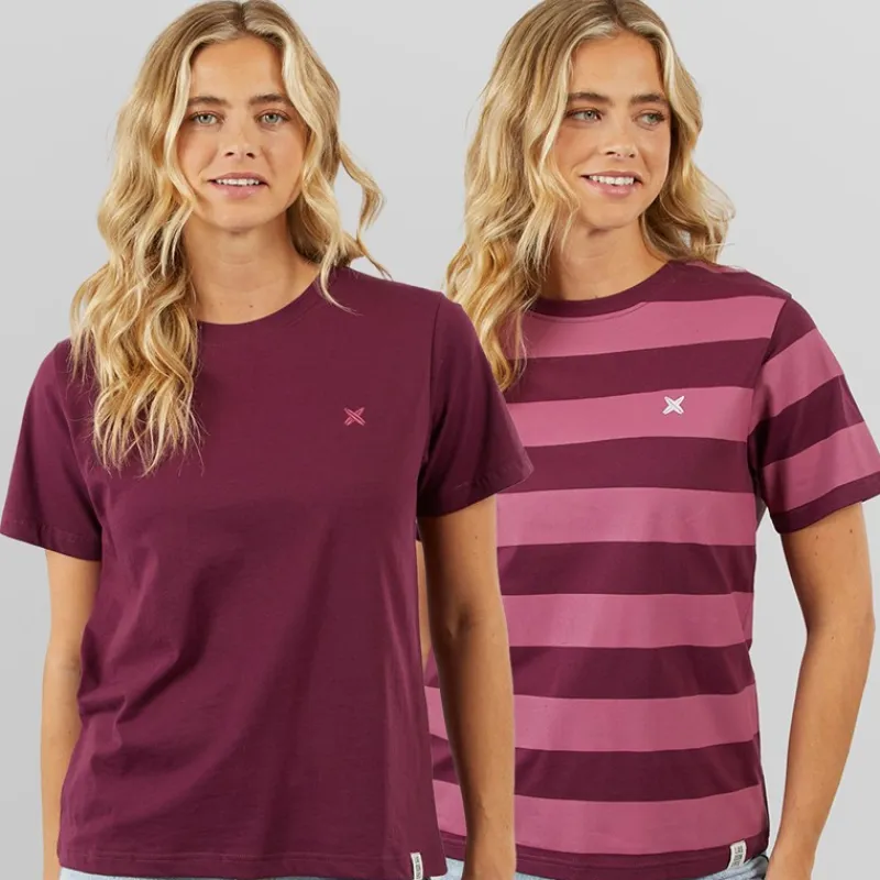 New Dame Oxbow 2 Pak T-shirts Blomme/Rosebud Dame Overdele·T-Shirts