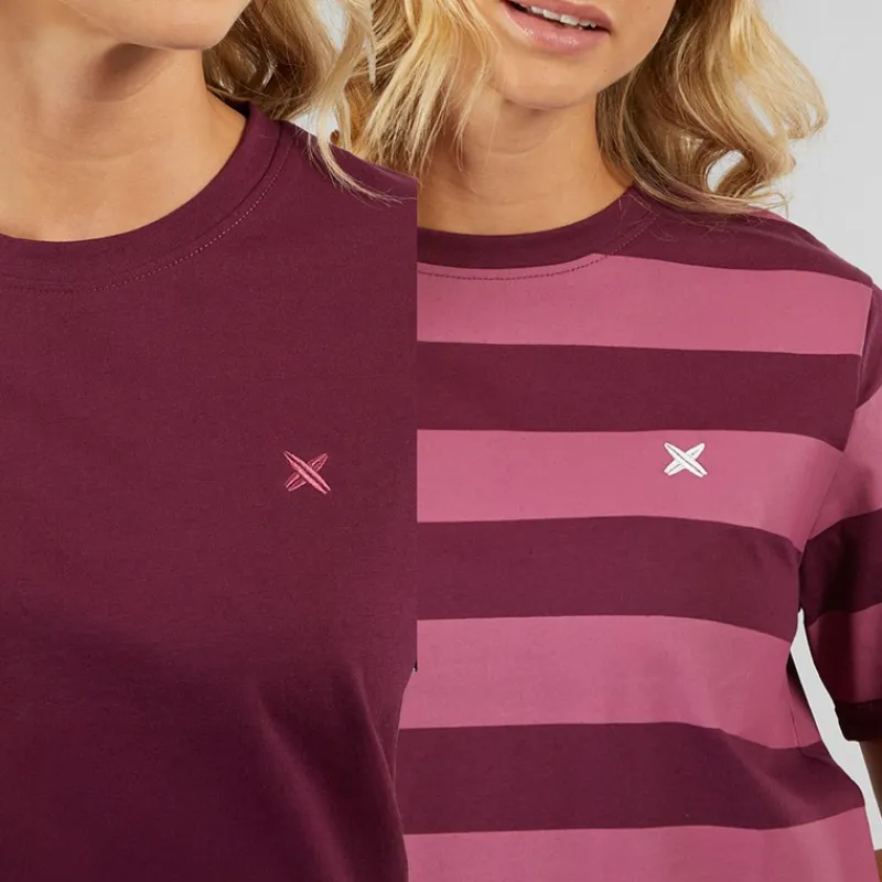 New Dame Oxbow 2 Pak T-shirts Blomme/Rosebud Dame Overdele·T-Shirts